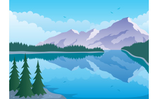 Mountain Lake - Illustration