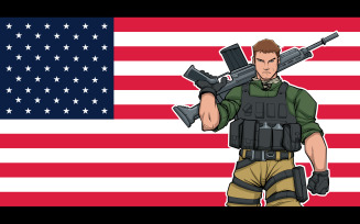 American Soldier Background - Illustration