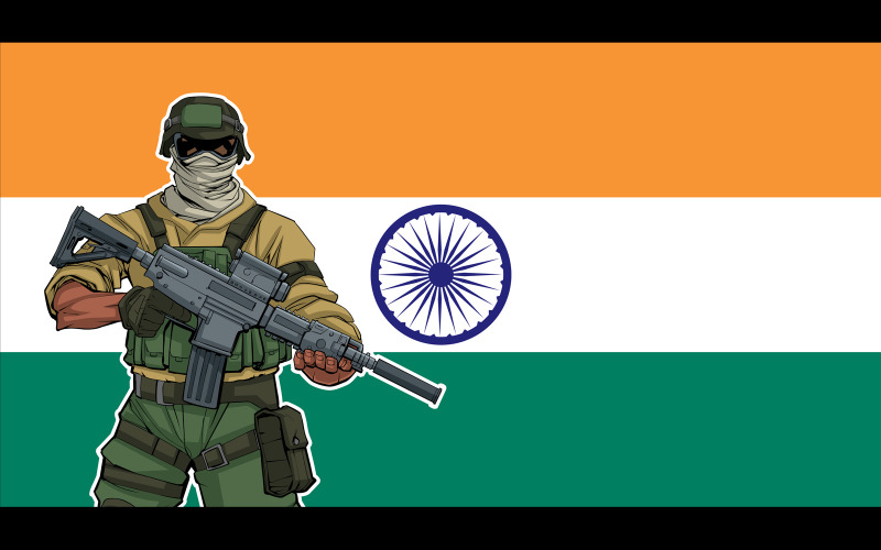 Indian Soldier Background - Illustration