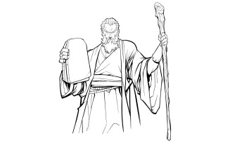 Moses Line Art - Illustration