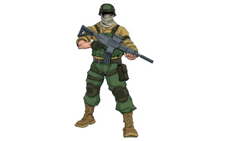 Soldier on Patrol - Illustration