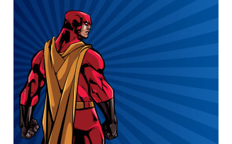 Superhero Back Ray Light Background - Illustration