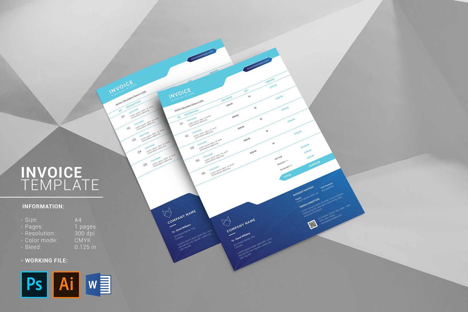 Template #145683 Clean Invoice Webdesign Template - Logo template Preview