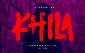 Khila | The Scary Brush Font