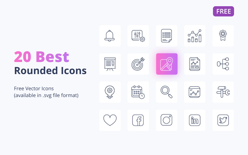 20 Best Free Rounded Icons (.ai, .svg) Set Icon Set