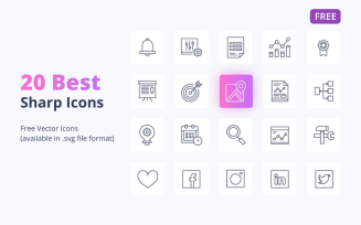 20 Free Best Sharp Icons Set