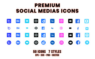 Premium Social Medias Icon Set
