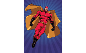 Superhero Flying Ray Light Background - Illustration