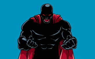 Raging Superhero Scream Silhouette - Illustration