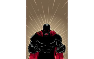 Screaming Superhero Background Silhouette - Illustration
