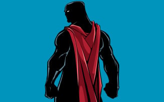 Superhero Back Battle Mode Silhouette - Illustration