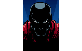 Superhero Portrait at Night Silhouette - Illustration