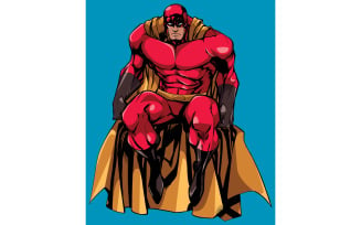 Superhero Sitting - Illustration