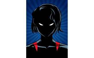 Superheroine Portrait Ray Light Silhouette - Illustration