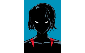 Superheroine Portrait Silhouette - Illustration