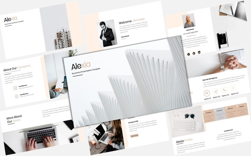 Alexia - Creative Business PowerPoint template PowerPoint Template