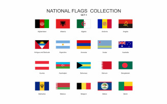 National Flags Set Vol-1 - Illustration