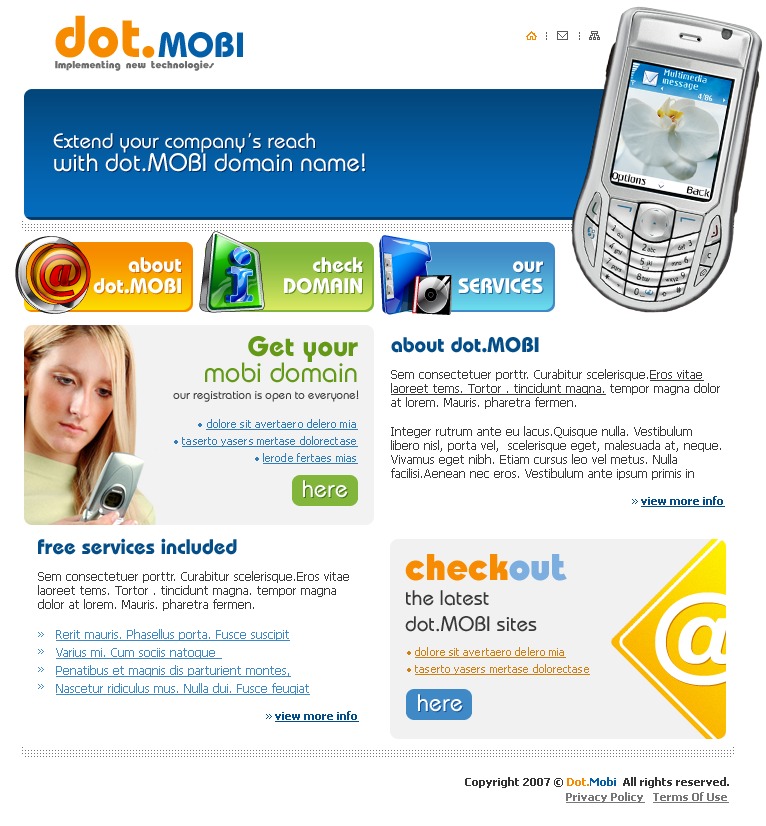 Mobile Company site Template 14672