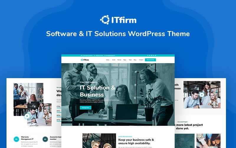 ITfirm - Software and IT Solutions Responsive WordPress Theme Tema WordPress №146029