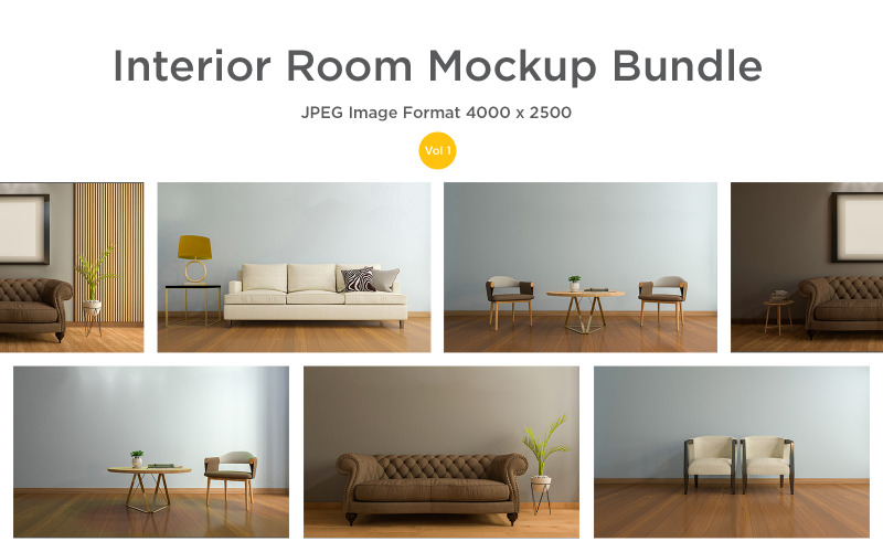 Mockup of Modern Living Room Vol-1 product mockup Product Mockup