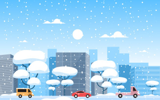 Winter Tree Landscape - Illustration