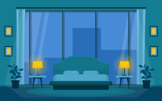 Bedroom Sleeping Room - Illustration