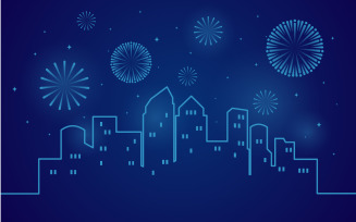 City Fireworks Holiday - Illustration