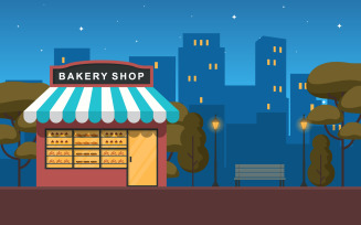 Night Showcase Bakery - Illustration