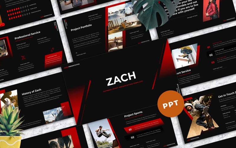 Zach - Extreme Sport PowerPoint template PowerPoint Template