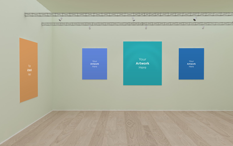 Art Gallery four Frames 3D product mockup Product Mockup