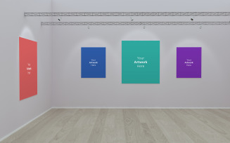 Art Gallery four Frames 3D product mockup
