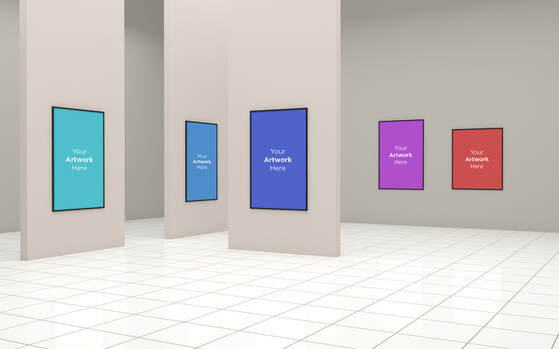 Art Gallery Frames with Different Directions product mockup Product Mockup