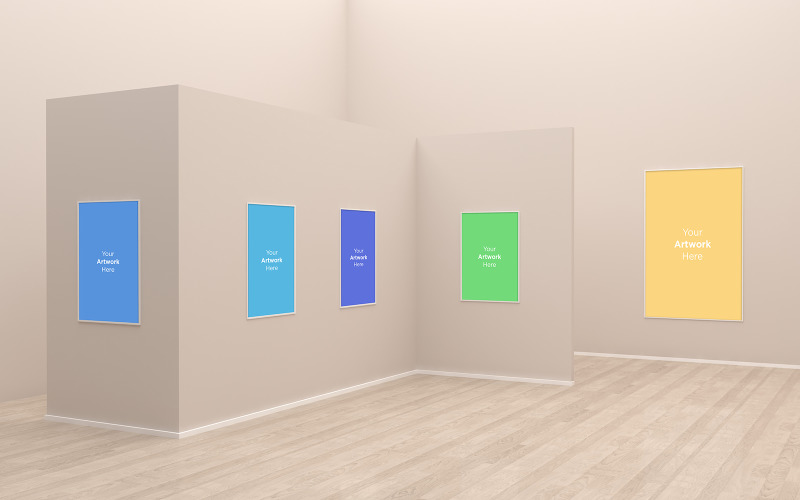Art Gallery Frames with Different Directions product mockup Product Mockup