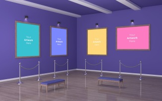 Art Gallery Frames with Spot Lights product mockup