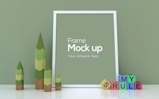 Kids Frame Design with Alphabets Cube product mockup