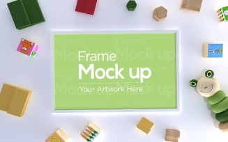 Kids Frame Flat Lay Design with Toys product mockup