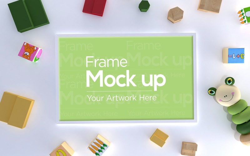Kids Frame Flat Lay Design with Toys product mockup Product Mockup