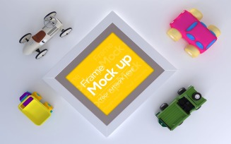 Kids Frame Flat Lay Design with Toys product mockup