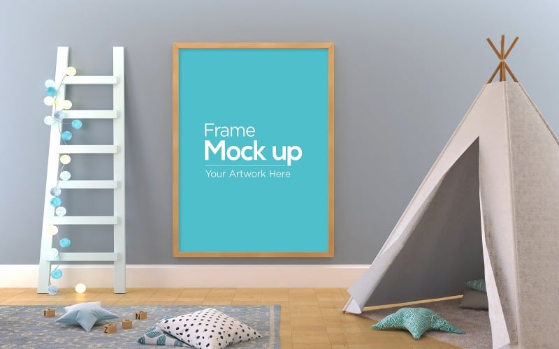 Kids Frame Playhouse Sleeping Dome and Ladder product mockup Product Mockup