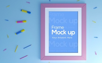 Kids Photo Frame Flat Lay Design with Toy product mockup