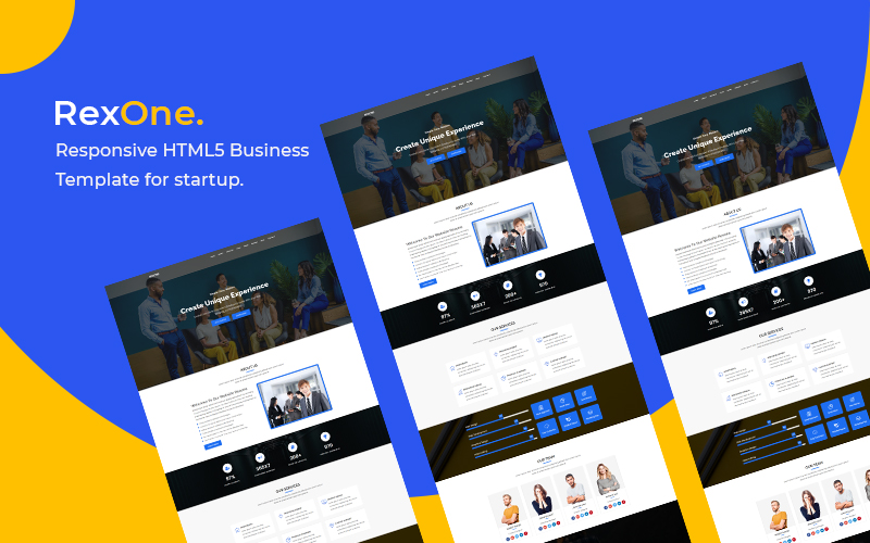 Plantilla Para Página De Aterrizaje "Rexone - Responsive HTML5 Business" #146485