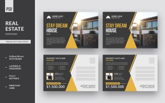Stay Dream House Real Estate Postcard - Corporate Identity Template