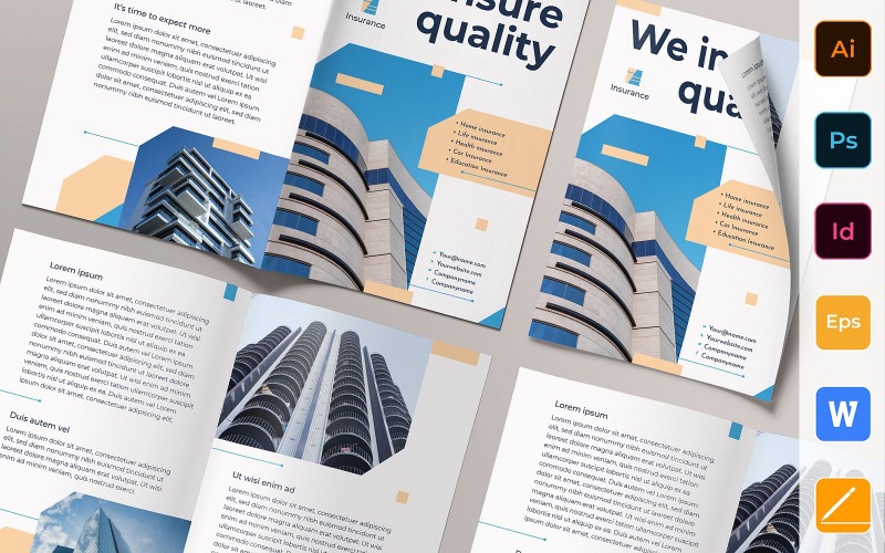 Insurance Agency Brochure Bifold - Corporate Identity Template