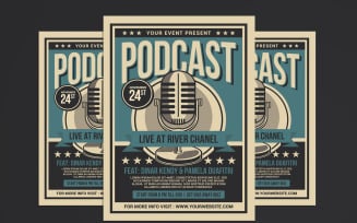 Podcast Live Flyer - Corporate Identity Template