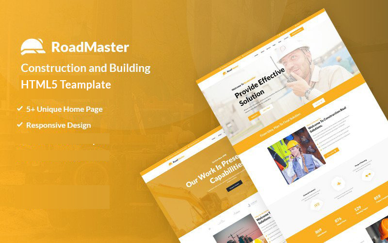 Roadmaster - Construction and Building Website Teamplate Website Template
