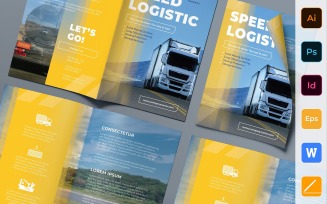 Trucking Logistics Brochure Bifold - Corporate Identity Template