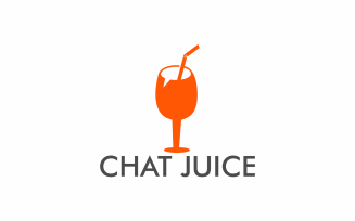Chat Juice flat Logo Template
