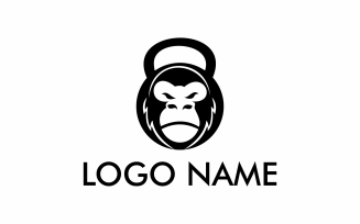 Monkey Barbell Logo Template