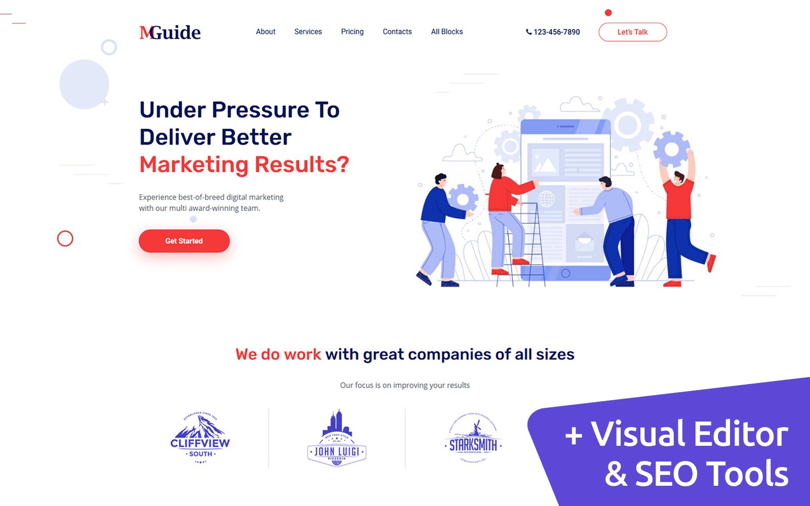 "Marketing Guide MotoCMS" Landingspagina Template №146801