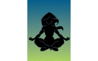 Meditating Woman Background Silhouette - Illustration